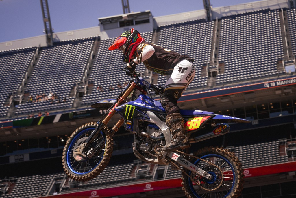 Haiden Deegan, number 38, qualifying 2025 denver supercross round 16
